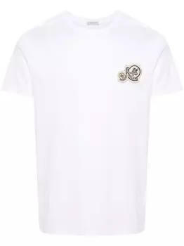 Moncler футболка с нашивкой-логотипом, белый