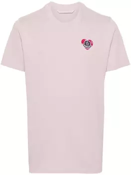 Moncler футболка с нашивкой-логотипом, фиолетовый