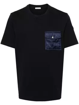 Moncler футболка с жаккардовым логотипом, синий