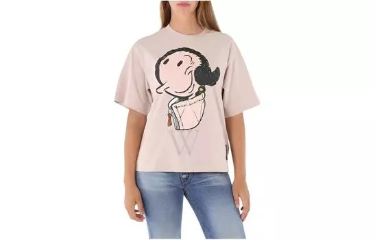 MONCLER GENIUS Футболка с заниженной линией плеч, женская, бежево-желтая