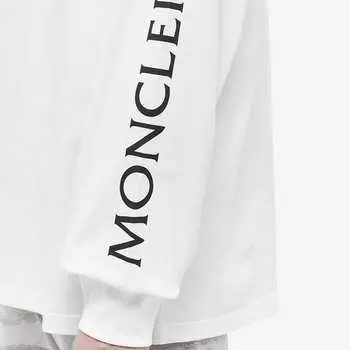 Moncler Genius x HYKE футболка с длинным рукавом и логотипом, белый