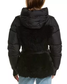 Moncler Ginavelle Полушерстяная куртка, черный