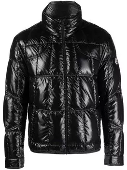 Moncler глянцевый пуховик Tevel, черный