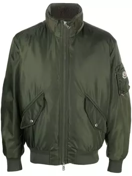Moncler глянцевый пуховик, зеленый