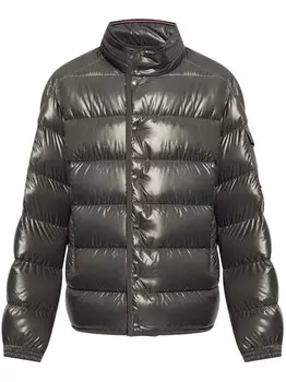 Moncler gourette пуховик с воротником-стойкой, серый