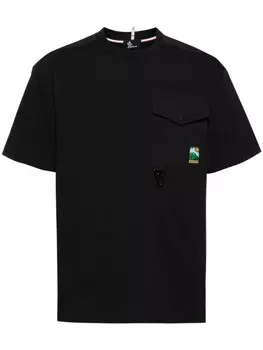 Moncler Grenoble футболка с нашивкой-логотипом, черный