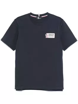 Moncler Grenoble футболка с нашивкой-логотипом, синий