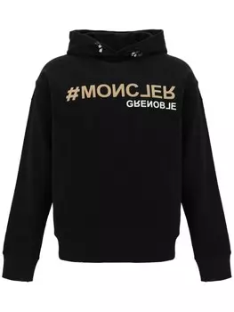 Moncler Grenoble хлопковая толстовка с логотипом, черный