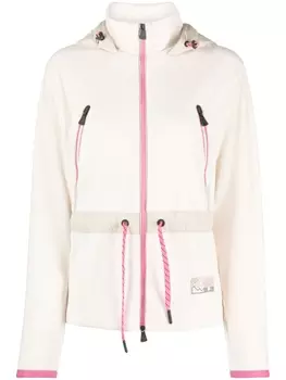 Moncler Grenoble худи на молнии с нашивкой-логотипом, нейтральный цвет