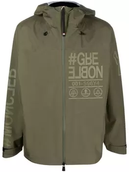 Moncler Grenoble куртка Fel с капюшоном и логотипом, зеленый