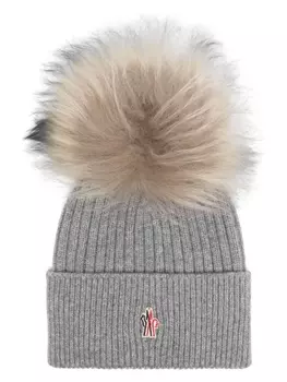 Moncler Grenoble помпон шапка бини, серый