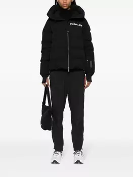 Moncler Grenoble пуховик Suisses с логотипом, черный
