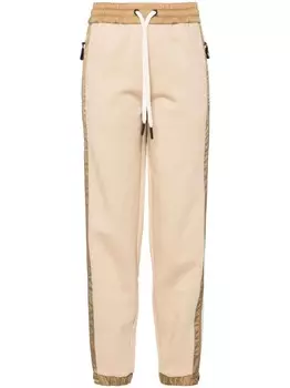 Moncler Grenoble спортивные брюки с полосками по бокам, нейтральный цвет