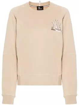 Moncler Grenoble толстовка с аппликацией логотипа, нейтральный цвет