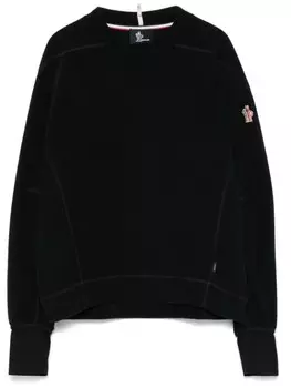 Moncler Grenoble толстовка с вышитым логотипом, черный