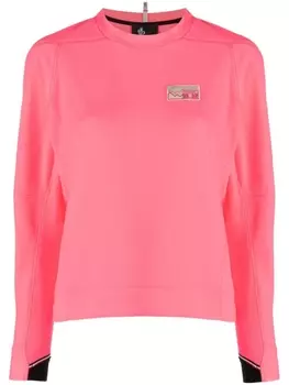 Moncler Grenoble толстовка с высоким воротником и логотипом, розовый