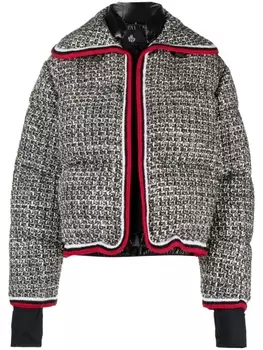 Moncler Grenoble твидовый пуховик, черный