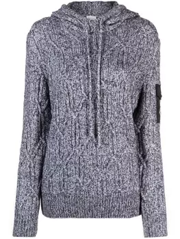 Moncler худи фактурной вязки, белый