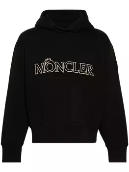 Moncler худи из джерси с логотипом, черный