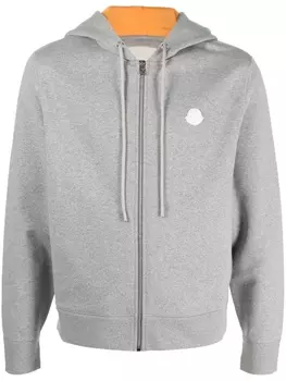 Moncler худи на молнии, серый