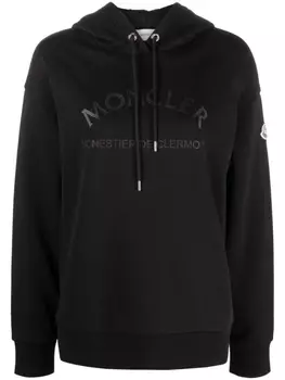 Moncler худи с логотипом, черный