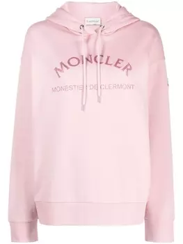 Moncler худи с логотипом, розовый