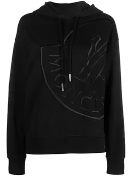 Moncler худи с вышитым логотипом, черный