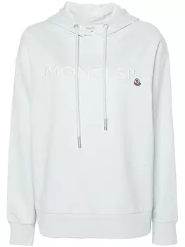 Moncler худи с вышитым логотипом, синий
