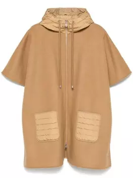 Moncler кейп с капюшоном, коричневый