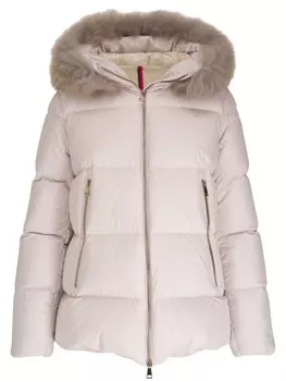 Moncler короткий пуховик Laichefur, нейтральный цвет