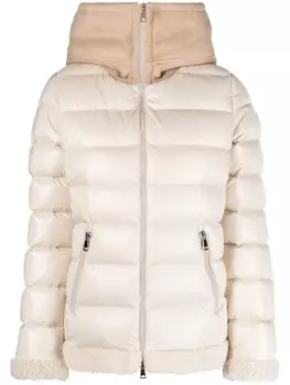Moncler куртка Guichard с отделкой из овчины, нейтральный цвет