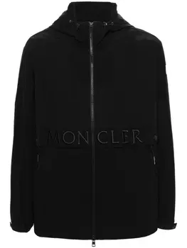 Moncler куртка Joly с капюшоном и вышитым логотипом, черный