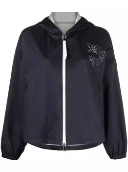 Moncler куртка на молнии с капюшоном, синий