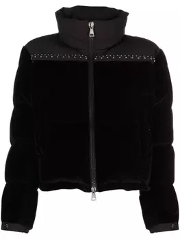 Moncler куртка на молнии с воротником-воронкой, черный