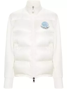 Moncler куртка с дутыми вставками и логотипом, нейтральный цвет