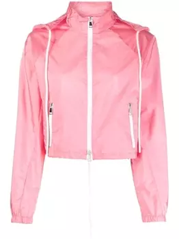Moncler куртка с капюшоном и кулиской, розовый