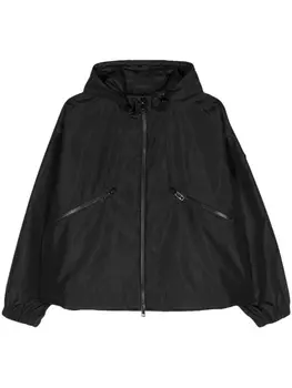 Moncler куртка с капюшоном и логотипом, черный