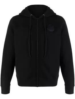 Moncler куртка с капюшоном и логотипом, черный
