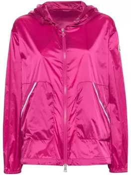 Moncler куртка с капюшоном и логотипом, розовый