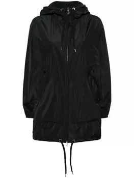 Moncler куртка с капюшоном и нашивкой-логотипом, черный
