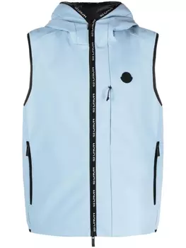 Moncler куртка с капюшоном и съемными рукавами, синий