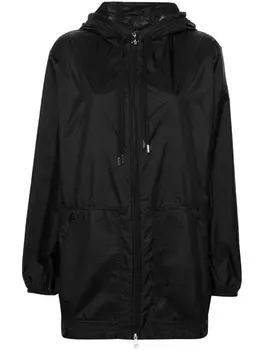 Moncler куртка с капюшоном и сетчатыми вставками, черный