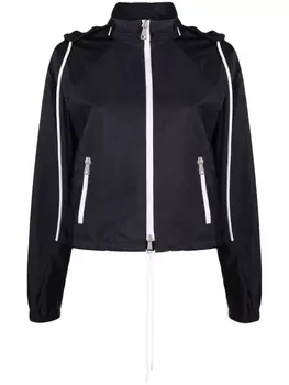 Moncler куртка с кулиской и капюшоном, синий