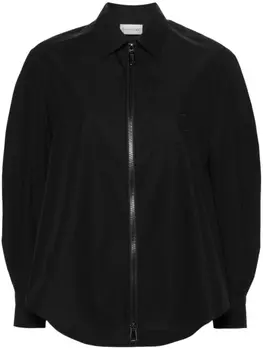Moncler куртка с нашивкой-логотипом, черный