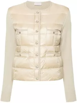 Moncler куртка с нашивкой-логотипом, нейтральный цвет