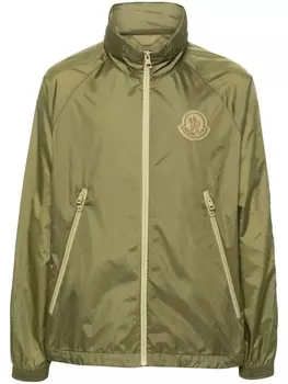 Moncler куртка с нашивкой-логотипом, зеленый