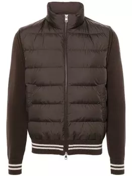 Moncler куртка с панельным дизайном, коричневый
