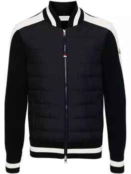Moncler куртка со стеганой вставкой, синий