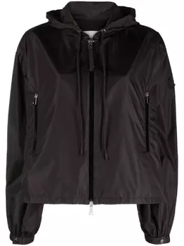 Moncler куртка Vernois с капюшоном и логотипом, черный