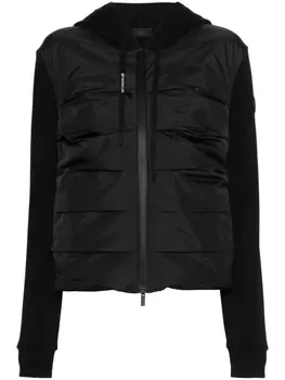 Moncler куртка в рубчик со стегаными вставками, черный